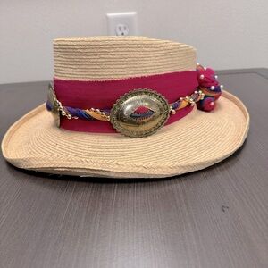 La Giralda Palm Hat Factory Handcrafted Southwestern Embellished Women’s Hat